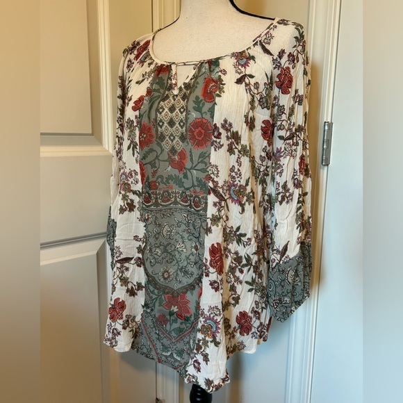 Floral peasant blouse tunic - Picture 3 of 8